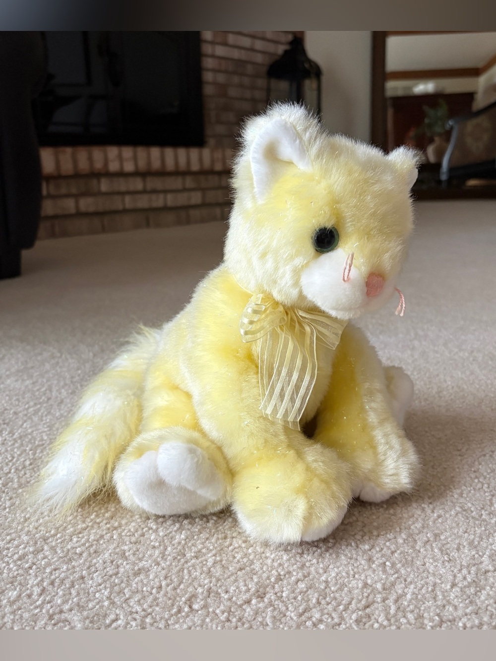 Ty Beanie Baby Yellow Sparkly Cat
